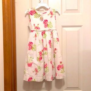 Size 3T Disney dress - white cotton w/rose print & Sleeping Beauty appliqué 🌻